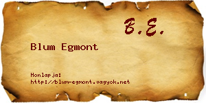 Blum Egmont névjegykártya